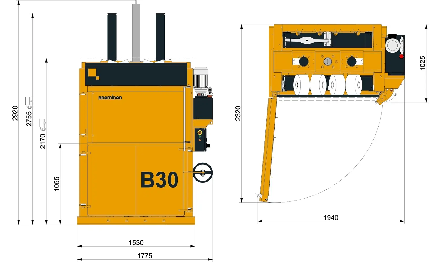 דחסן קרטונים B30